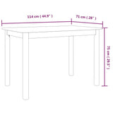 vidaXL Eettafel 114x71x75 cm bois d'hévéa massif blanc