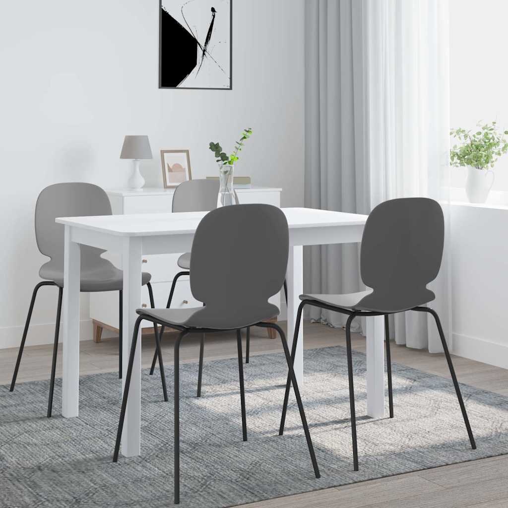 vidaXL Eettafel 114x71x75 cm bois d'hévéa massif blanc