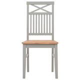 vidaXL Eetkamerstoelen 2 st massief eikenhout grijs