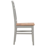 vidaXL Eetkamerstoelen 2 st massief eikenhout grijs