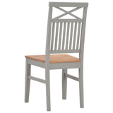vidaXL Eetkamerstoelen 2 st massief eikenhout grijs