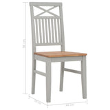 vidaXL Eetkamerstoelen 2 st massief eikenhout grijs