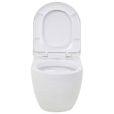 vidaXL Wall-hung Toilet with Concealed Cistern Ceramic White