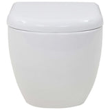 vidaXL Wall-hung Toilet with Concealed Cistern Ceramic White
