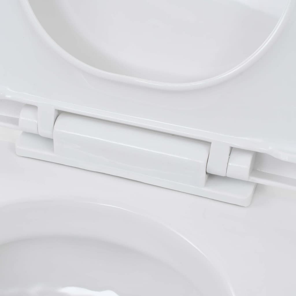 vidaXL Wall-hung Toilet with Concealed Cistern Ceramic White