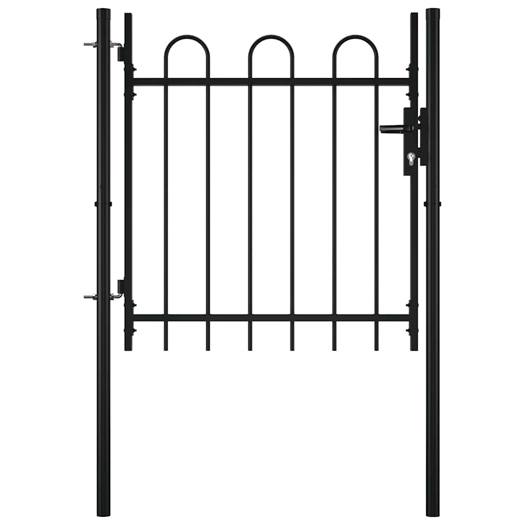 vidaXL Single Gate with Arch Shape 100x75 cm