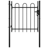 vidaXL Single Gate with Arch Shape 100x75 cm