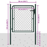 vidaXL Garden Gate Steel 100x75 cm Green