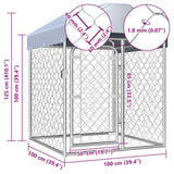 vidaXL Outdoor Dog Kennel with Roof 100x100x125 cm