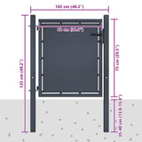 vidaXL Garden Gate Steel 100x75 cm Anthracite