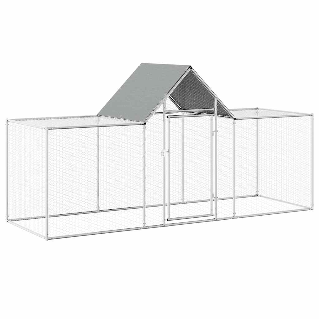 vidaXL Chicken Run 3x1x1.5 m Galvanized Steel