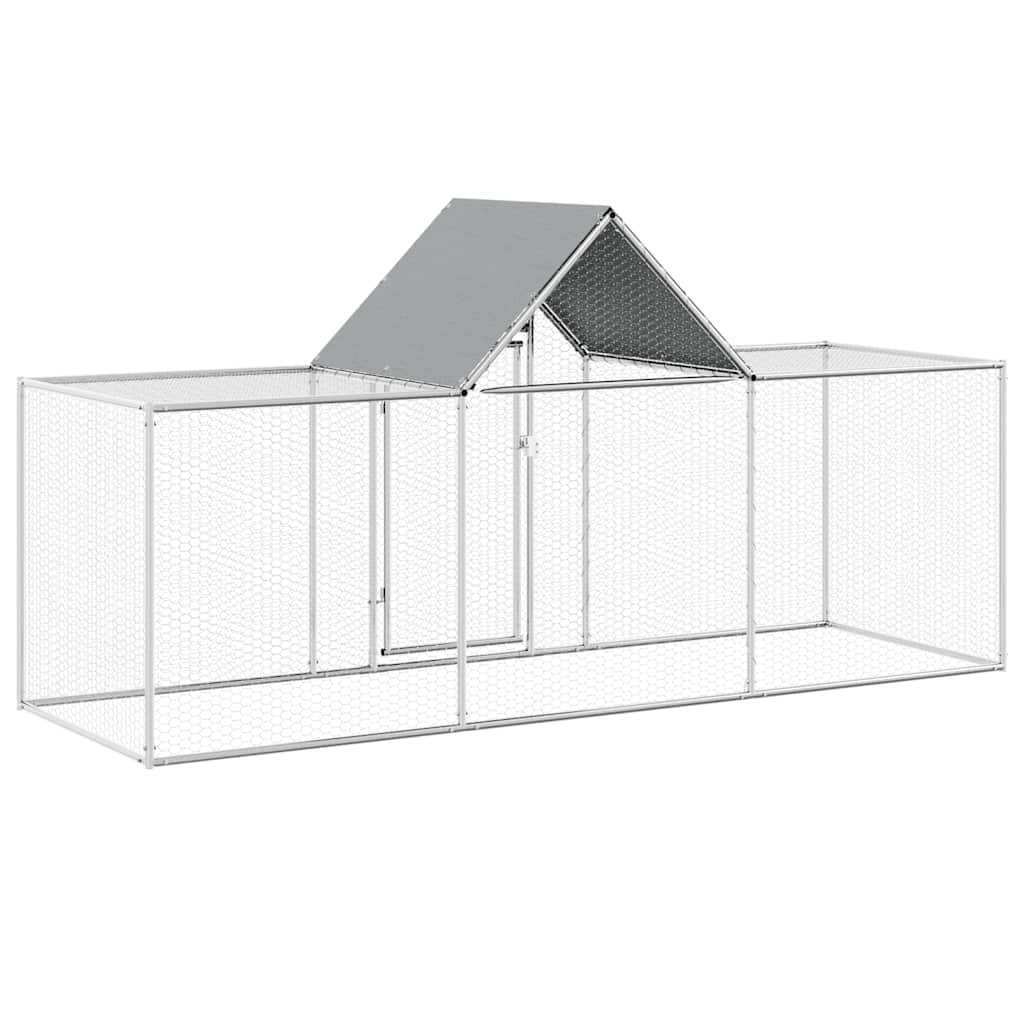 vidaXL Chicken Run 3x1x1.5 m Galvanized Steel
