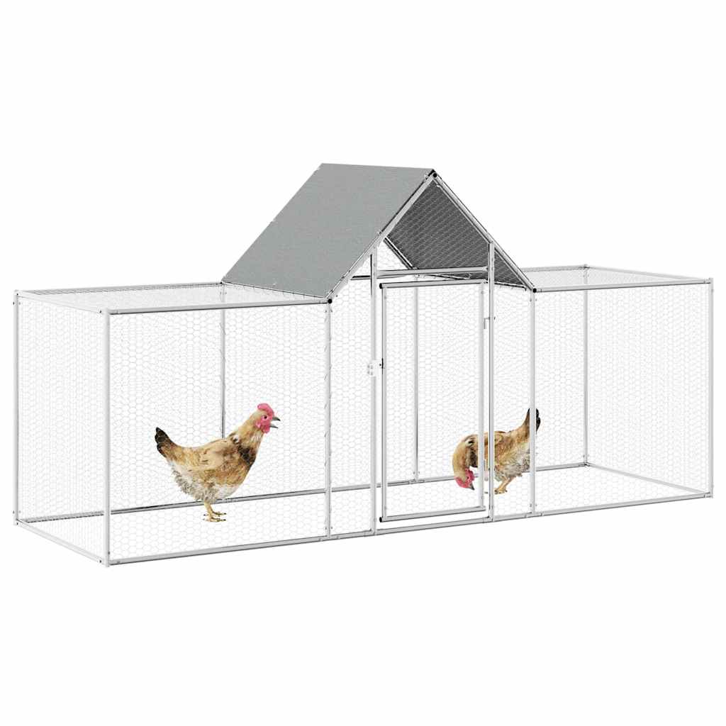 vidaXL Chicken Run 3x1x1.5 m Galvanized Steel