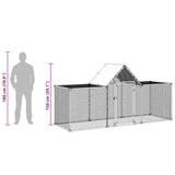 vidaXL Chicken Run 3x1x1.5 m Galvanized Steel