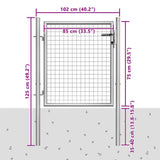 vidaXL Garden Gate Galvanized Steel 100x75 cm Silver