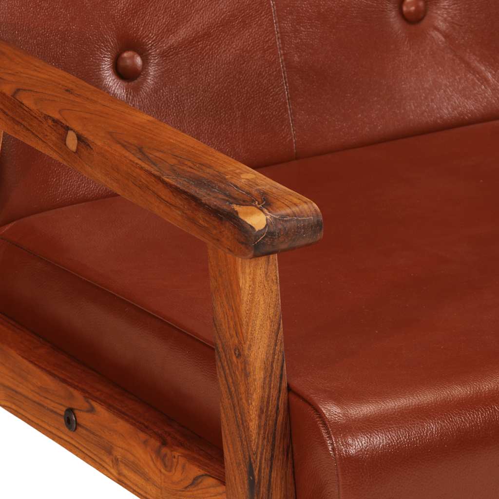 vidaXL Fauteuil echt leer bruin