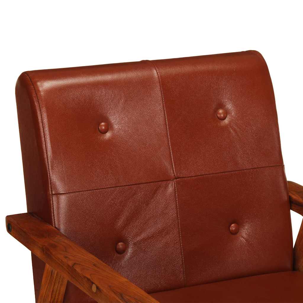 vidaXL Fauteuil echt leer bruin