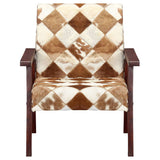 vidaXL Fauteuil echt geitenleer wit en bruin