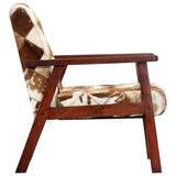 vidaXL Fauteuil echt geitenleer wit en bruin
