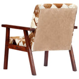 vidaXL Fauteuil echt geitenleer wit en bruin