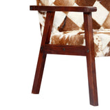vidaXL Fauteuil echt geitenleer wit en bruin