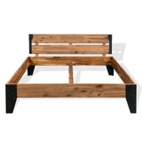 vidaXL Bed Frame Solid Acacia Wood and Steel 152x203 cm