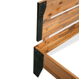 vidaXL Bed Frame Solid Acacia Wood and Steel 152x203 cm