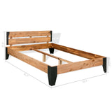 vidaXL Bed Frame Solid Acacia Wood and Steel 152x203 cm