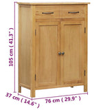 vidaXL Schoenenkast 76x37x105 cm massief eikenhout