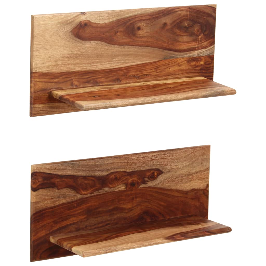 vidaXL Wandschappen 2 st 58x26x20 cm massief acaciahout