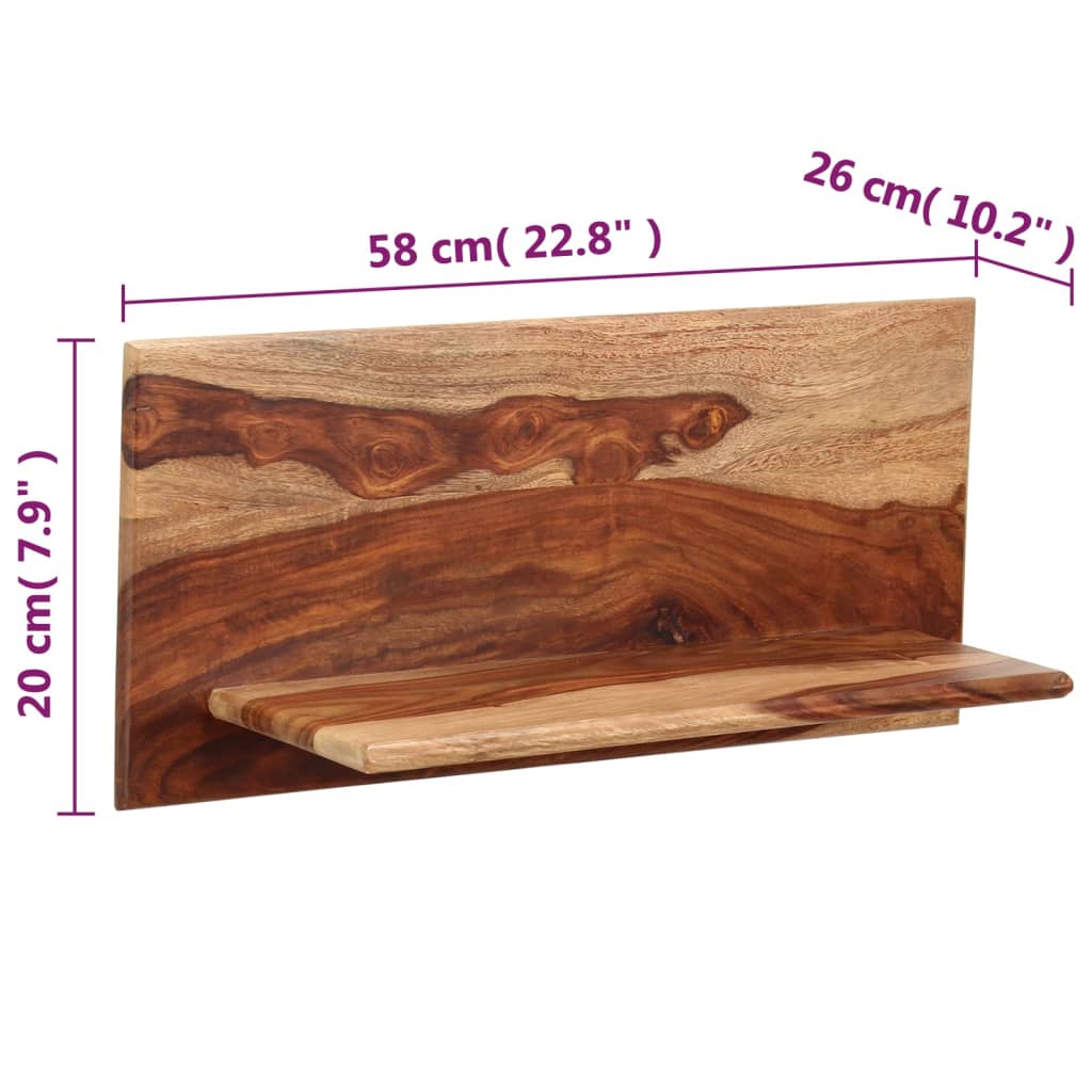 vidaXL Wandschappen 2 st 58x26x20 cm massief acaciahout