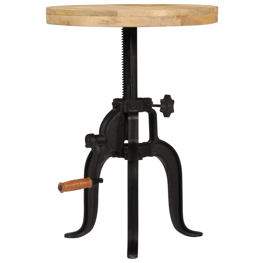 vidaXL Side table 45x(45-62) cm solid mango wood and cast iron