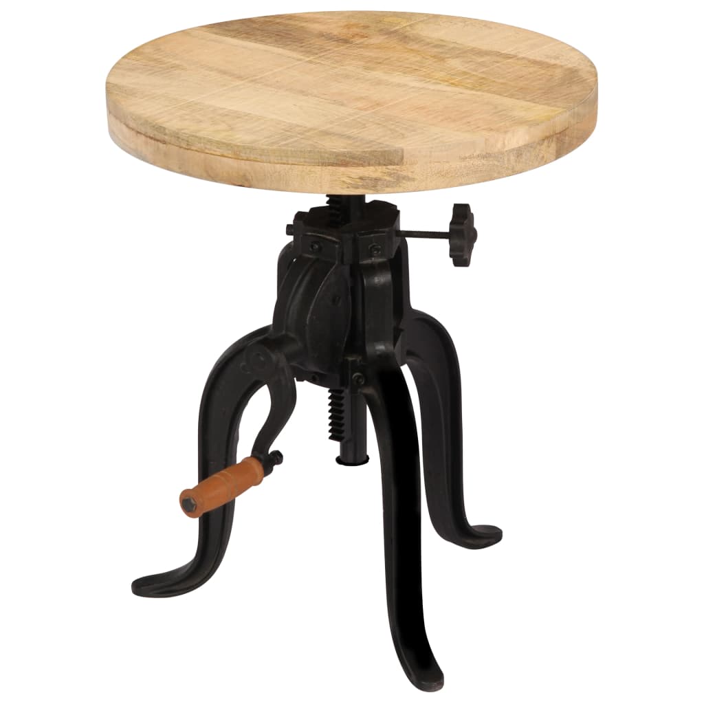 vidaXL Side table 45x(45-62) cm solid mango wood and cast iron