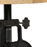 vidaXL Side table 45x(45-62) cm solid mango wood and cast iron