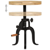 vidaXL Side table 45x(45-62) cm solid mango wood and cast iron