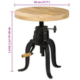 vidaXL Side table 45x(45-62) cm solid mango wood and cast iron