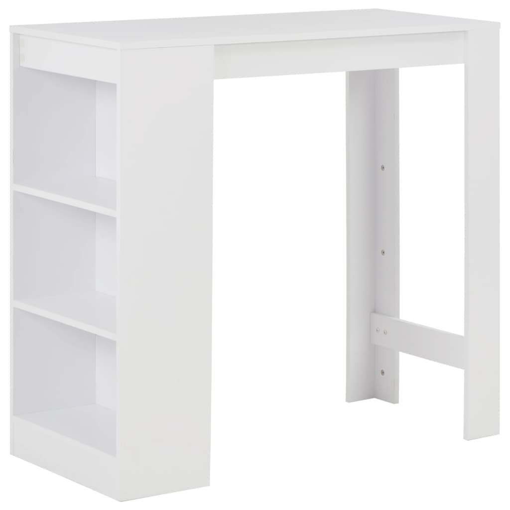 vidaXL Bar Table with Shelf 110x50x103 cm White