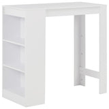 vidaXL Bar Table with Shelf 110x50x103 cm White