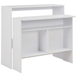 vidaXL Bartafel avec 2 plateaux de table 130x40x120 cm blanc