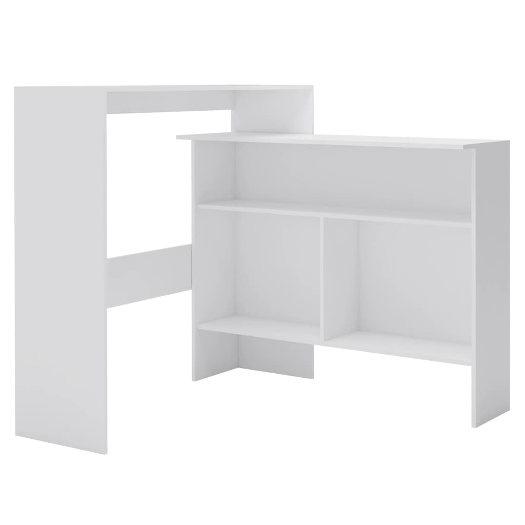 vidaXL Bartafel avec 2 plateaux de table 130x40x120 cm blanc