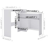 vidaXL Bartafel avec 2 plateaux de table 130x40x120 cm blanc