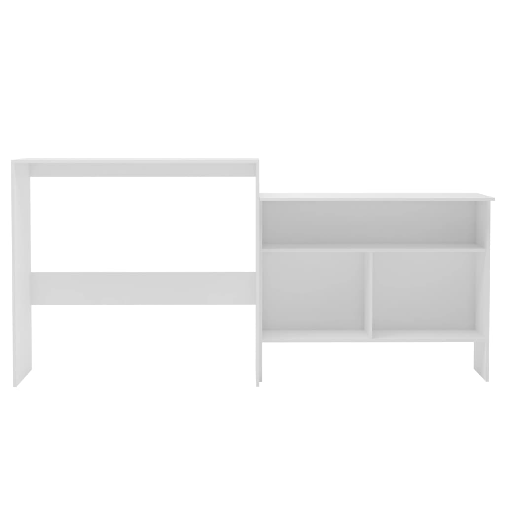vidaXL Bartafel avec 2 plateaux de table 130x40x120 cm blanc