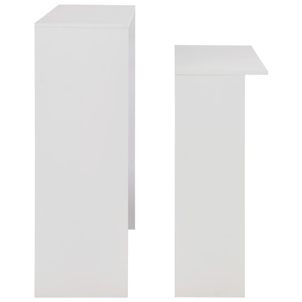 vidaXL Bartafel avec 2 plateaux de table 130x40x120 cm blanc