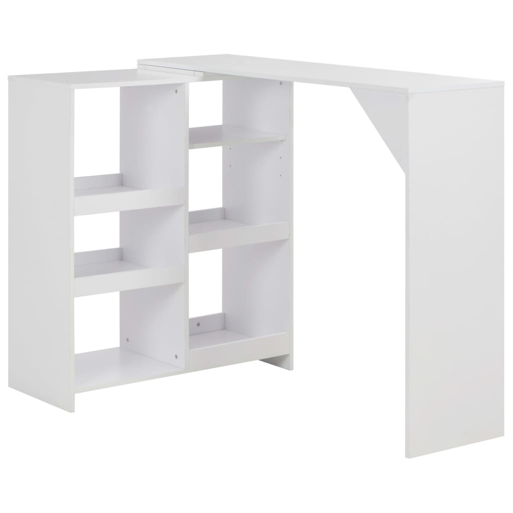 vidaXL Bartafel avec plateau de rangement 138x39x110 cm blanc