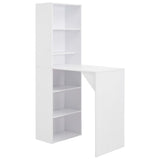 vidaXL Table de bar avec cadre 115x59x200 cm blanc