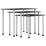 vidaXL 3-delige Tafeltjesset gehard glas zwart
