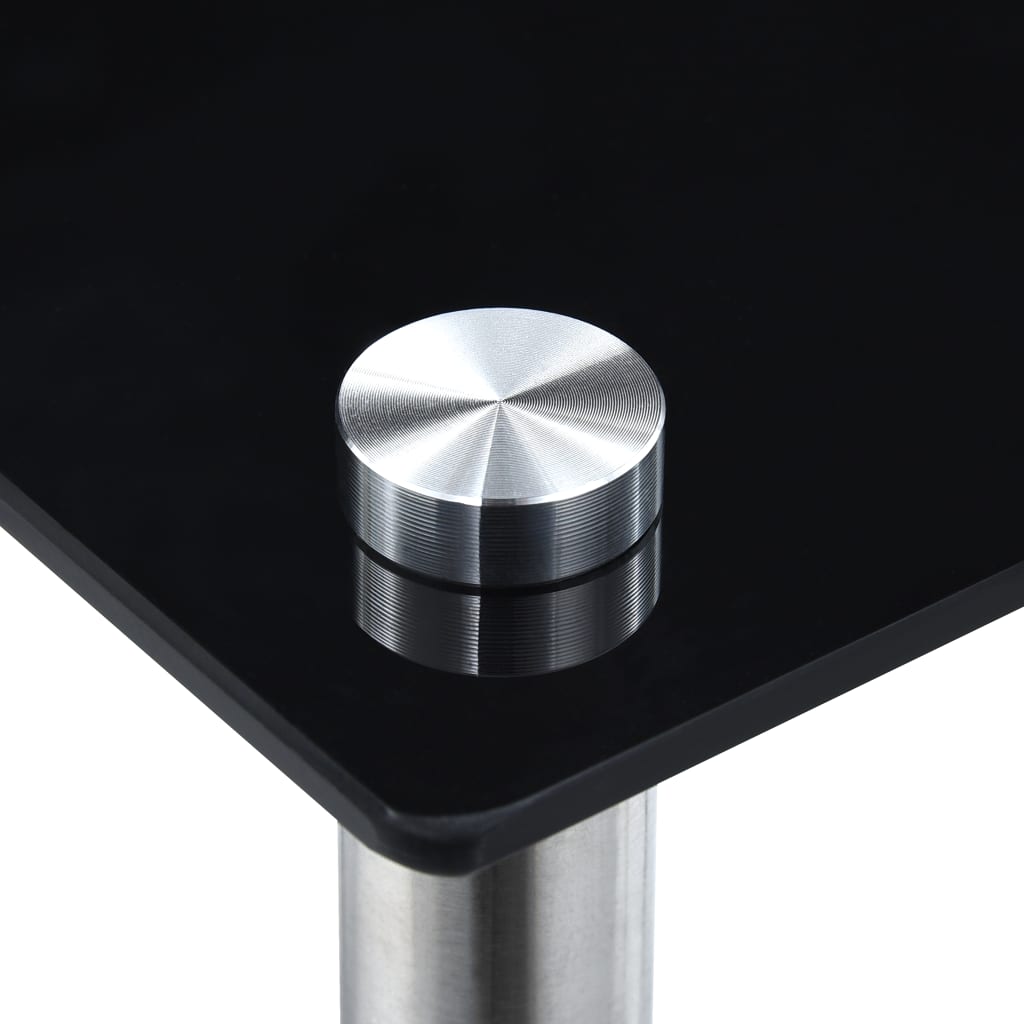 vidaXL 3-delige Tafeltjesset gehard glas zwart