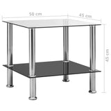 vidaXL Bijzettafel 45x50x45 cm gehard glas transparant