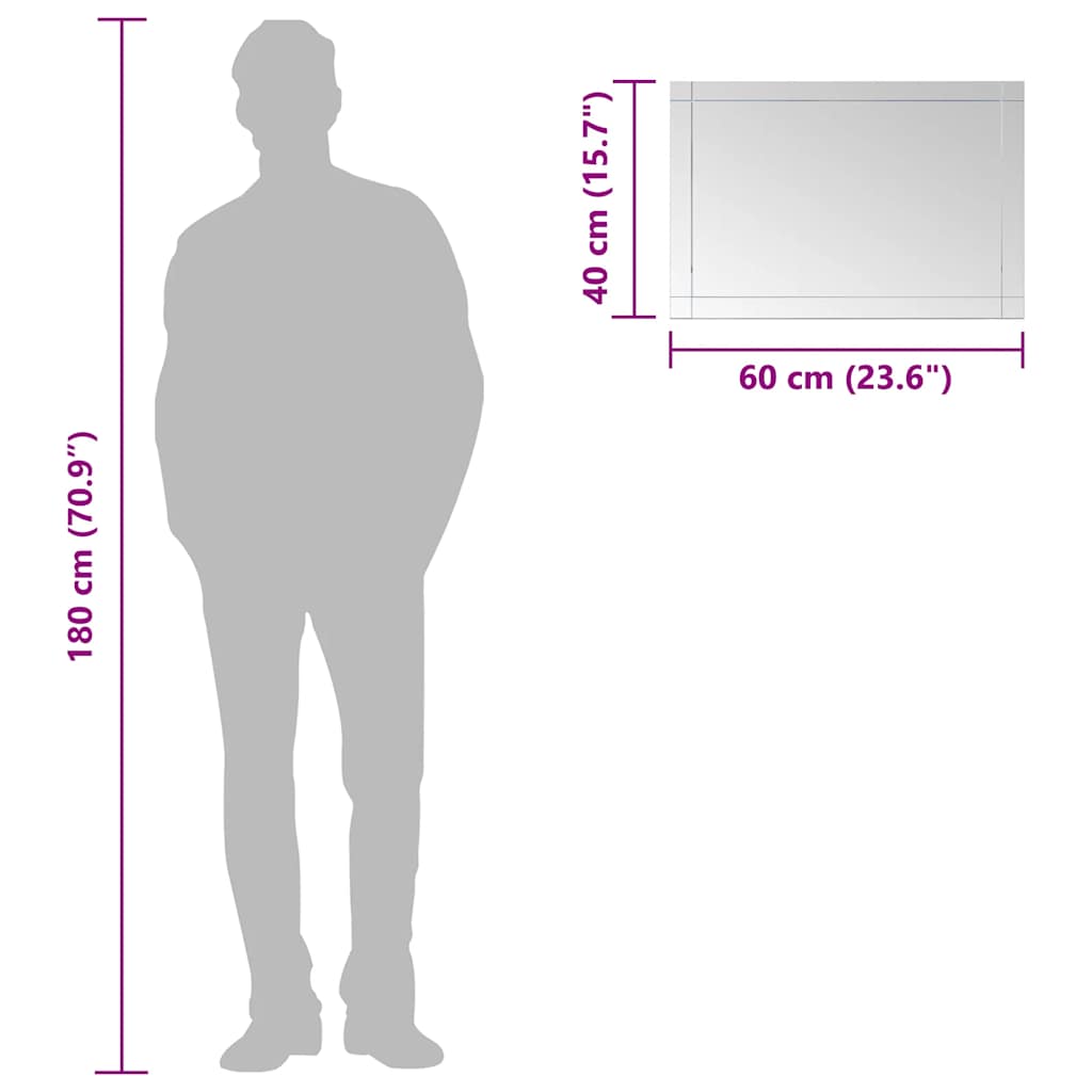 vidaXL Wall Mirror 60x40 cm Glass