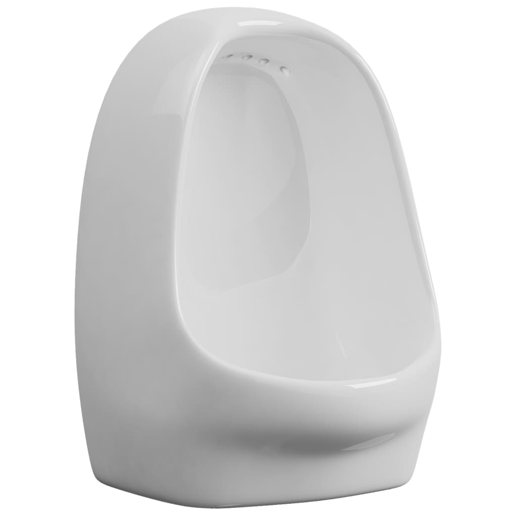 vidaXL Wall-Mounted Urinal with Flush Valve Ceramic White